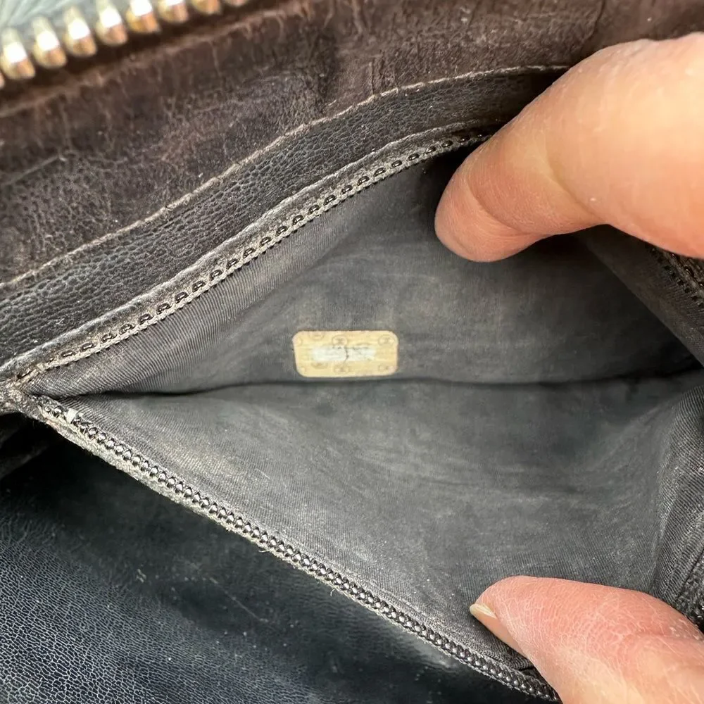 Chanel Black Pouch Bag with Iconic Logo added chain